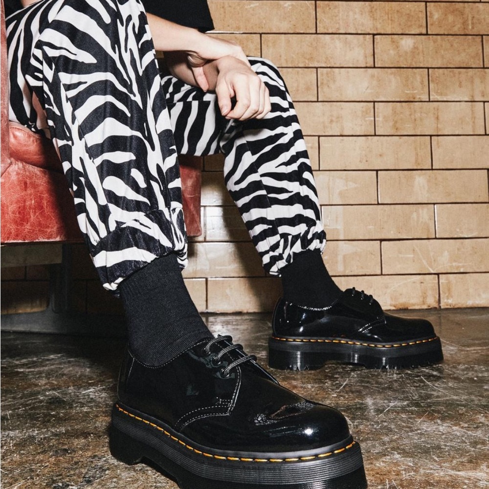 DOC MARTEN 1461 PATENT LEATHER PLATFORM OXFORD SHOES